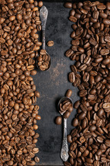 Roasted coffee beans background