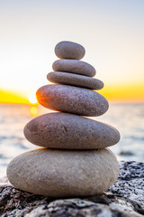 Stacked stones at the beach
