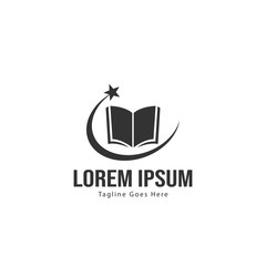 Book logo template design. minimalist book logo with modern frame