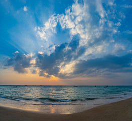 Fototapeta na wymiar Sunset at the beach in Lefkas