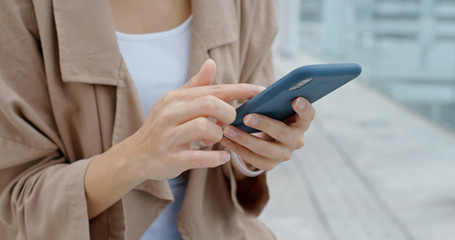 Close up of woman use of mobile phone