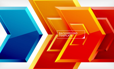 Shiny glossy arrows background, clean modern geometric design, futuristic composition