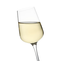 Fototapeta Kieliszek białego wina na białym tle obraz
