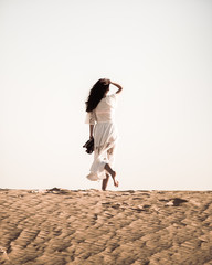 Young woman in lost in the desert