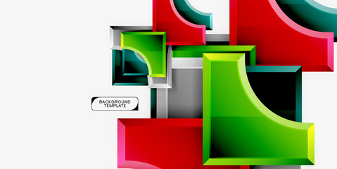 Fototapeta premium Geometrical 3d shapes background