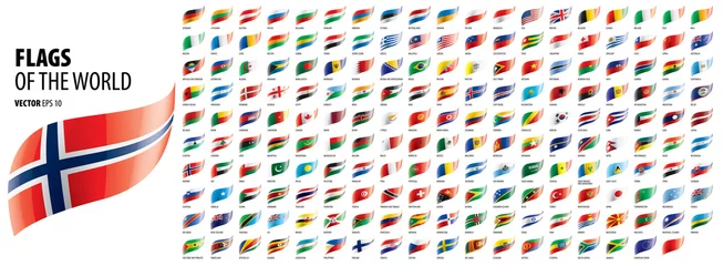 Tuinposter National flags of the countries. Vector illustration on white background © butenkow