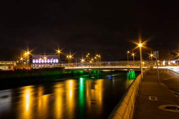 Dublin city centre by night
