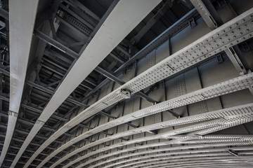 Steel construction of Blackfriars bridge in London.