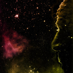 Star field in space and a nebulae. 3D rendering