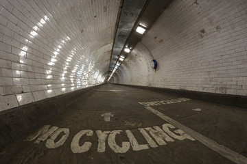 No Cycling in Greenwich foot tunnel.