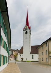 view of the old historic town of Bremgarten