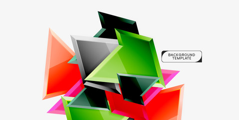 Triangular low poly background design, multicolored triangles. Vector