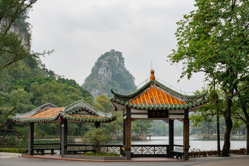 Fototapeta premium Nature landscape around Seven-star Crags Scenic Area