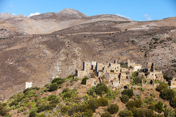 Stone old tower house on Mani, Greece.