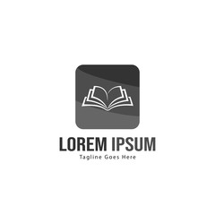 Book logo template design. minimalist book logo with modern frame