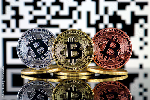 Bitcoin Btc And Qr Code Bitcoin Wallet Address Concept - 