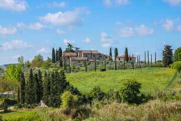Fototapeta na wymiar Tuscan farmhouse, Tuscany, Italy