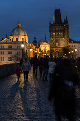 Fototapeta na wymiar A night view of Charles Bridge Old Town Prague