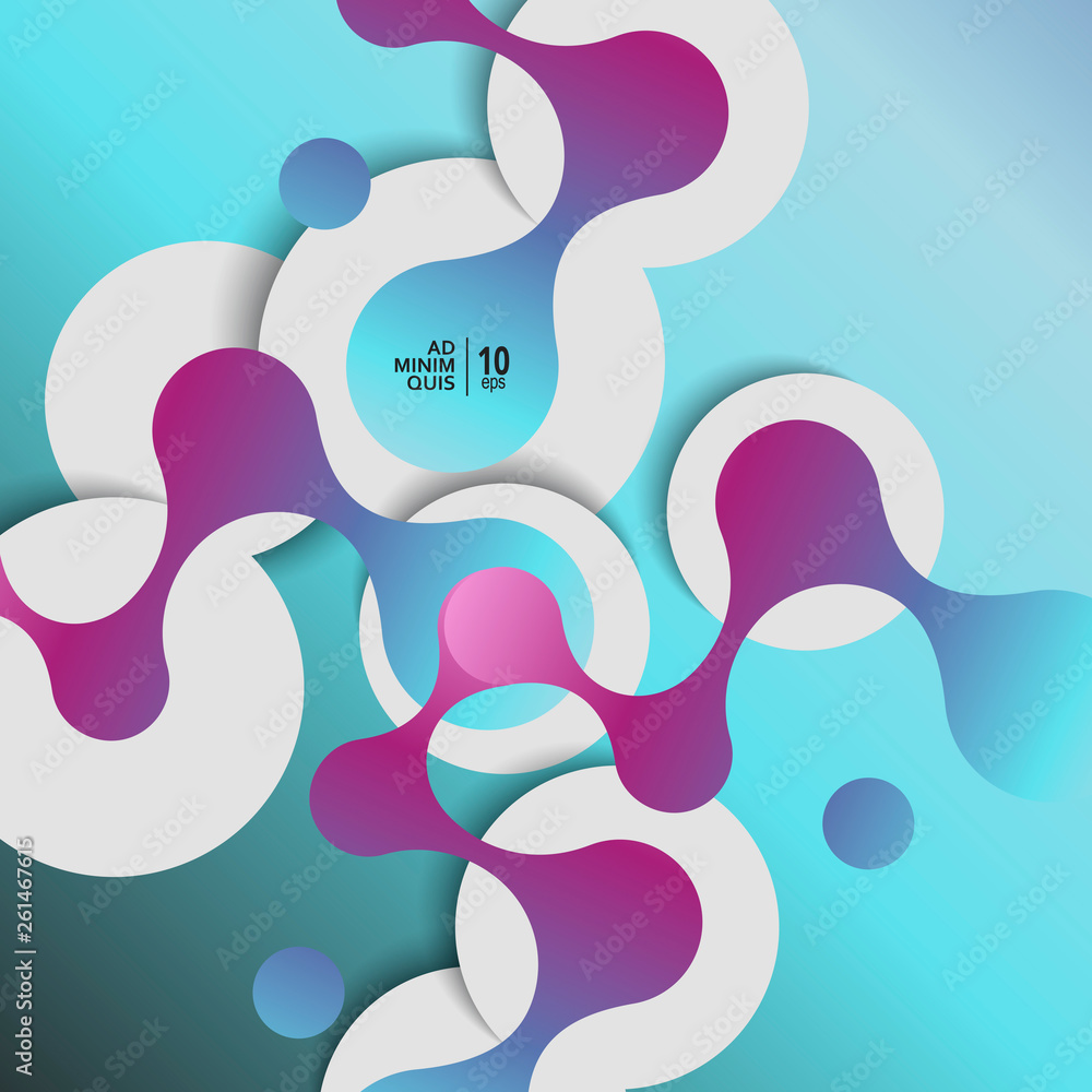 Poster vector abstract circles connected background