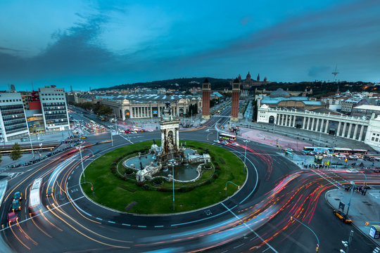 Aerial view of  Barcelona center