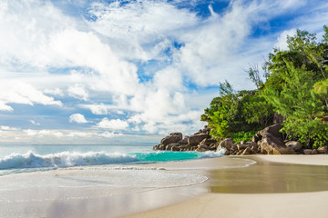 sunny day on paradise beach anse georgette,praslin seychelles 58