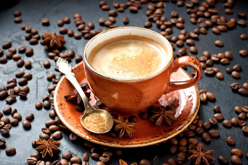 Composition with  coffee cup