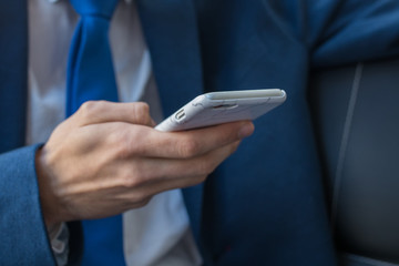 business man closeup with mobile phone