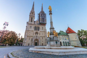 Zagreb Cathedral at sunrise. Croatia © cone88