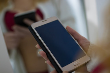 sexy woman with mobile phone