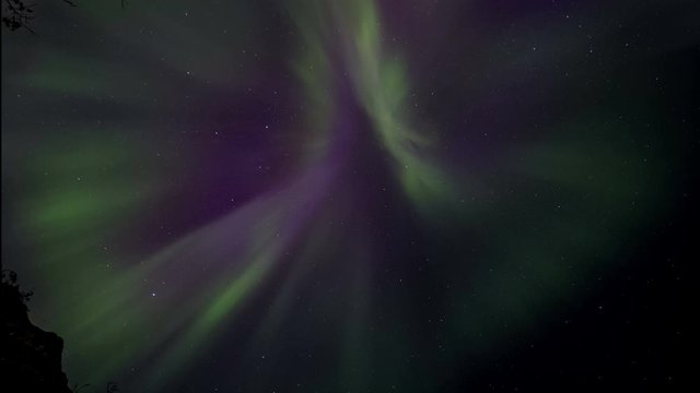 Northern light (aurora borealis) corona 4K