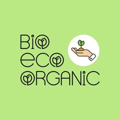 Eco, bio, organic, sprout flat vector icons