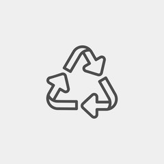 Recycling flat vector icon. Arrows flat vector icon. Ecology flat vector icon
