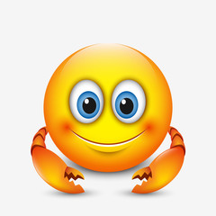 Cute cancer emoticon, emoji - astrological sign - horoscope - zodiac
