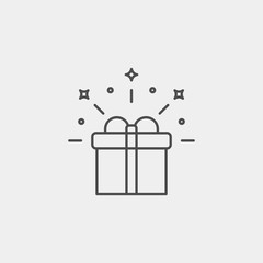 Gift flat vector icon. Present flat vector icon