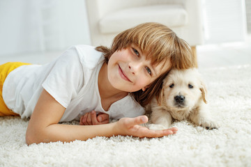 Child with a dog 