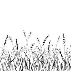 Seamless pattern grass strip. Vector Illustration