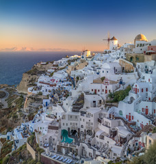 Sunrise view to Oia, Santorini, Greece