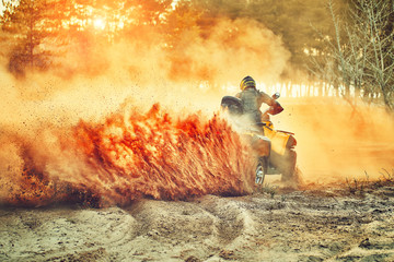 Cross-country quad bike race, extreme sports