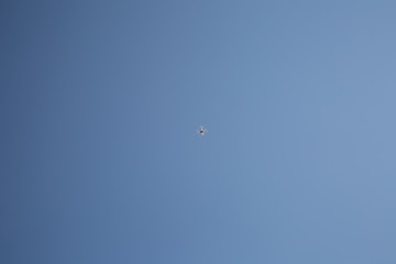 Flying the copter in the sky and clouds