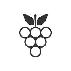 Grape fruits sign icon in flat style. Grapevine vector illustration on white isolated background. Wine grapes business concept. © Lysenko.A