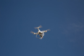 Flying the copter in the sky and clouds