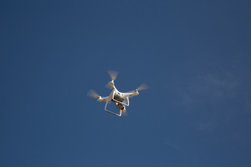 Flying the copter in the sky and clouds