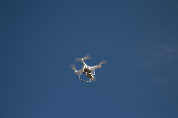 Flying the copter in the sky and clouds