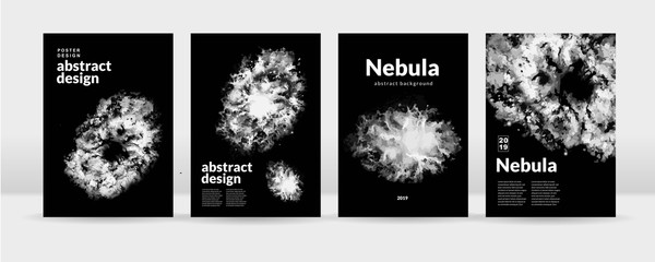 Abstract black and white nebula background. eps10