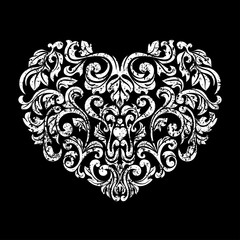 Baroque ornate heart.