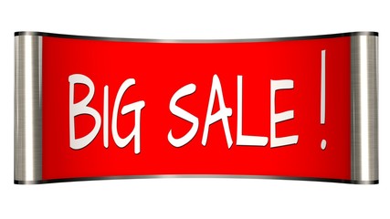 BIG SALE text on billboard - isolated on white background