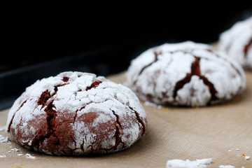 cookies chocolate cracks freshness. tasty dessert concept. cookies for holidayand christmas