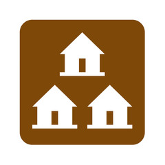 Brown group center cabins recreational sign 