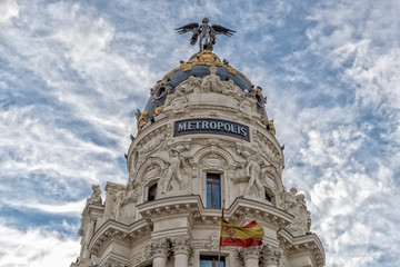 Madrid Spain buiding of famous gran via street