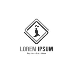 Fashion logo template design. Fashion building logo with modern frame